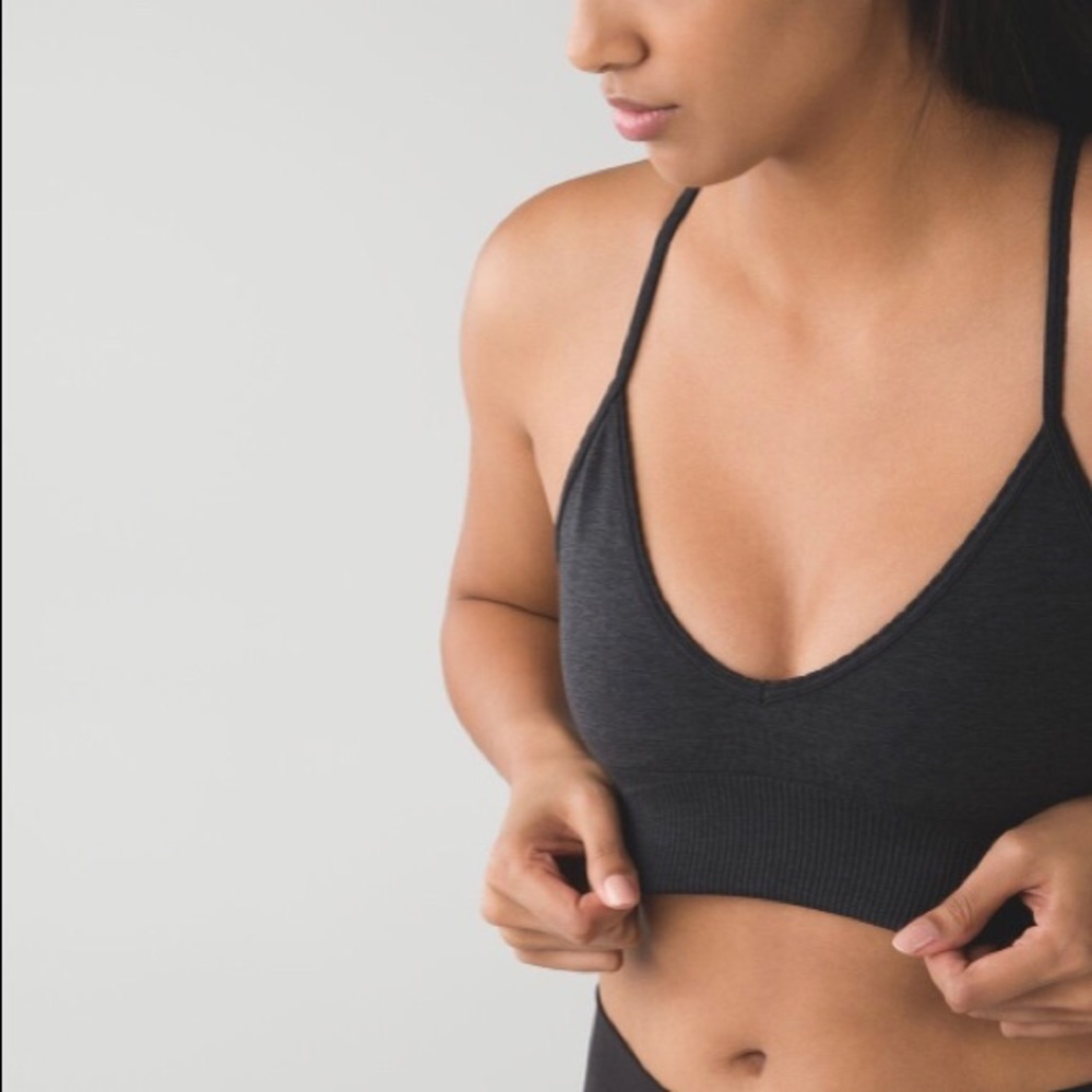 Lululemon Ebb to Street Bra Heathered Black